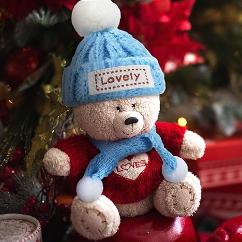 Vista 14 de Geyoga 8 piezas de mini sombreros y bufandas de Papá Noel, accesorios de Navidad, sombrero de gnomo pequeño para manualidades, bricolaje para Blanco