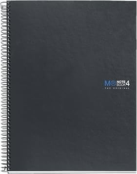 Basicos MR 2107   Notebook 4 Colours Graphite A4 160 Sheets Squared Paper