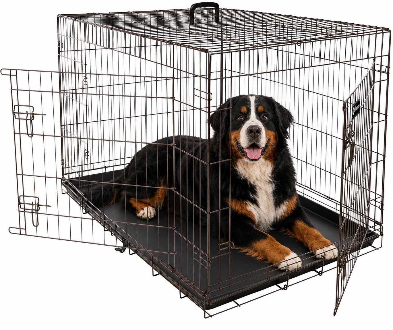 Flamingo Cage pour Chien Durable Ebo Taupe XXL - 124x76x83cm - Pliable en Fil métallique avec Plateau - Qualité superieur