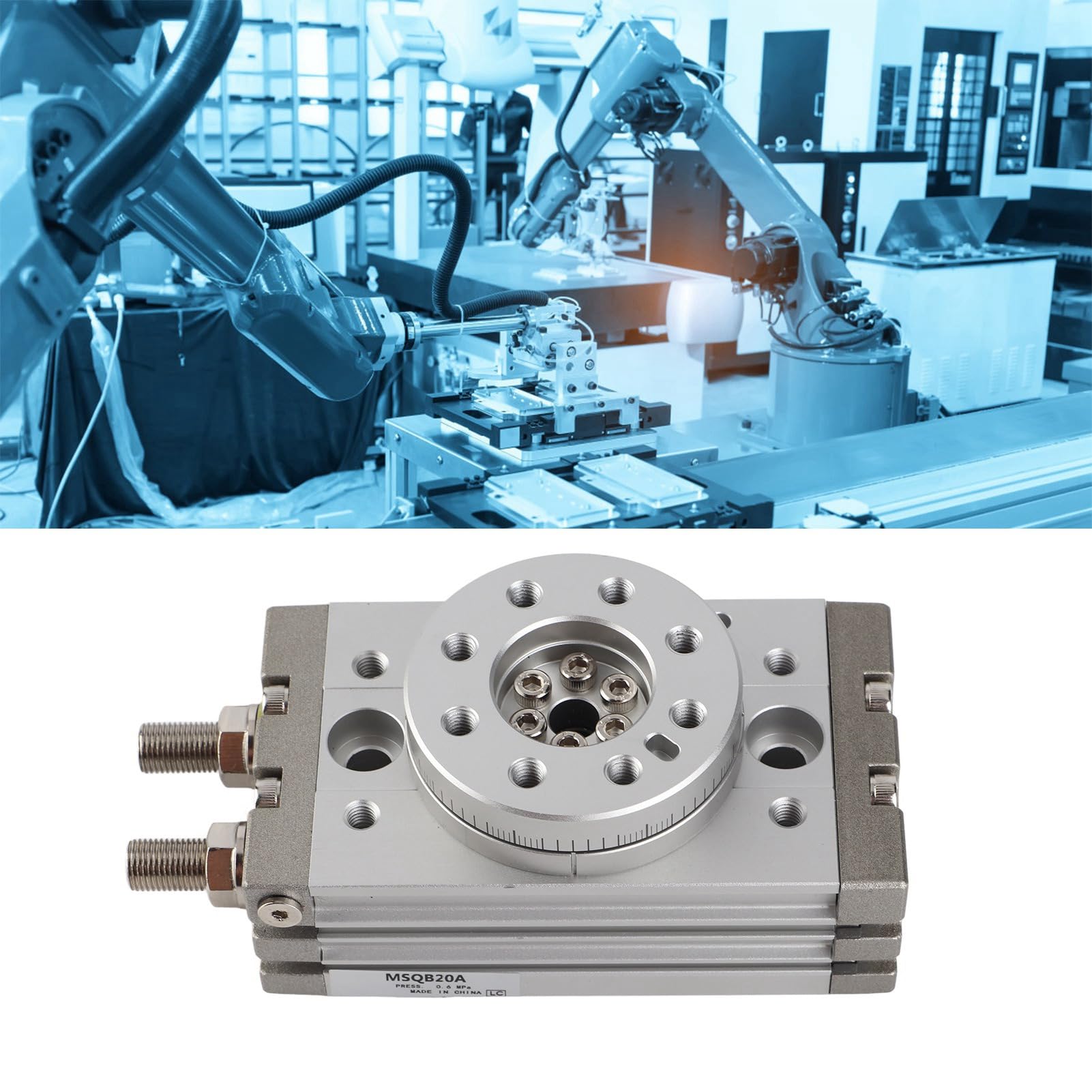 Actionneur Rotatif Pneumatique MSQB20A, Cylindre D'air Durable à Double Effet pour Usage Industriel, Acier allié de 20mm