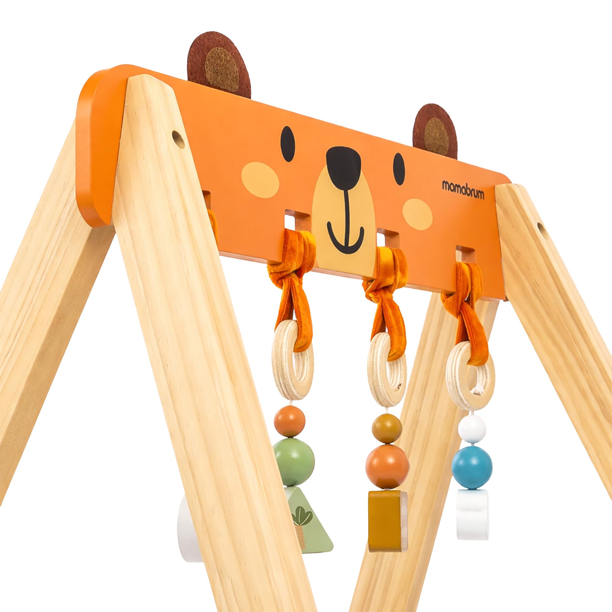 Mamabrum Support éducatif en bois pour bébé gymnastique sensorielle Montessori Motor Petit développement ours