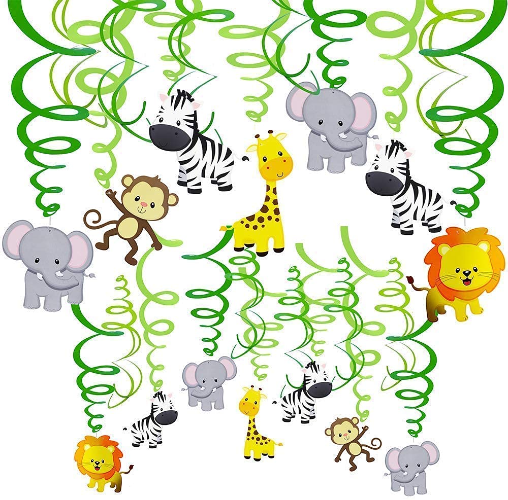 Buy Partytoko Safari Animal Jungle Ceiling Hanging Swirl Baby Shower