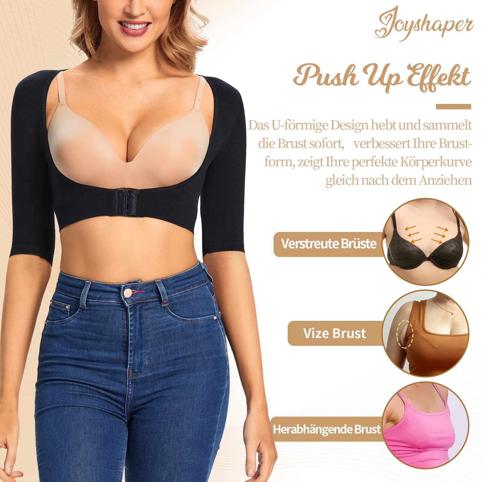 Joyshaper Femme Manchons de Compression Bras Haut Sculptant Femme Bras Manches Haut Corps Gilet de Compression Maintien Dos Épaule Dorsale