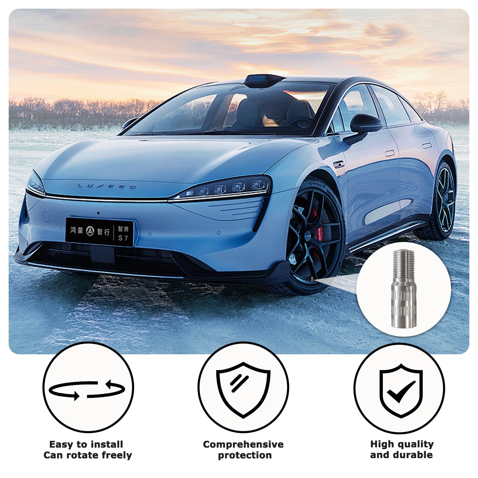 2 Adattatori Valvola Auto In Rame - Prolunga Per Gonfiaggio Pneumatici, 39mm, Nichelato - Foto 3