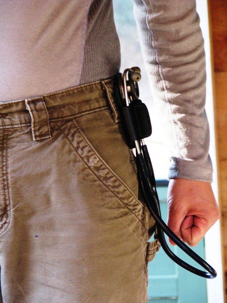 – Black – The Original Leather Stethoscope Holster | Handmade in Maine | Sturdy Hip Clip | No More Neck Carrying or Loss