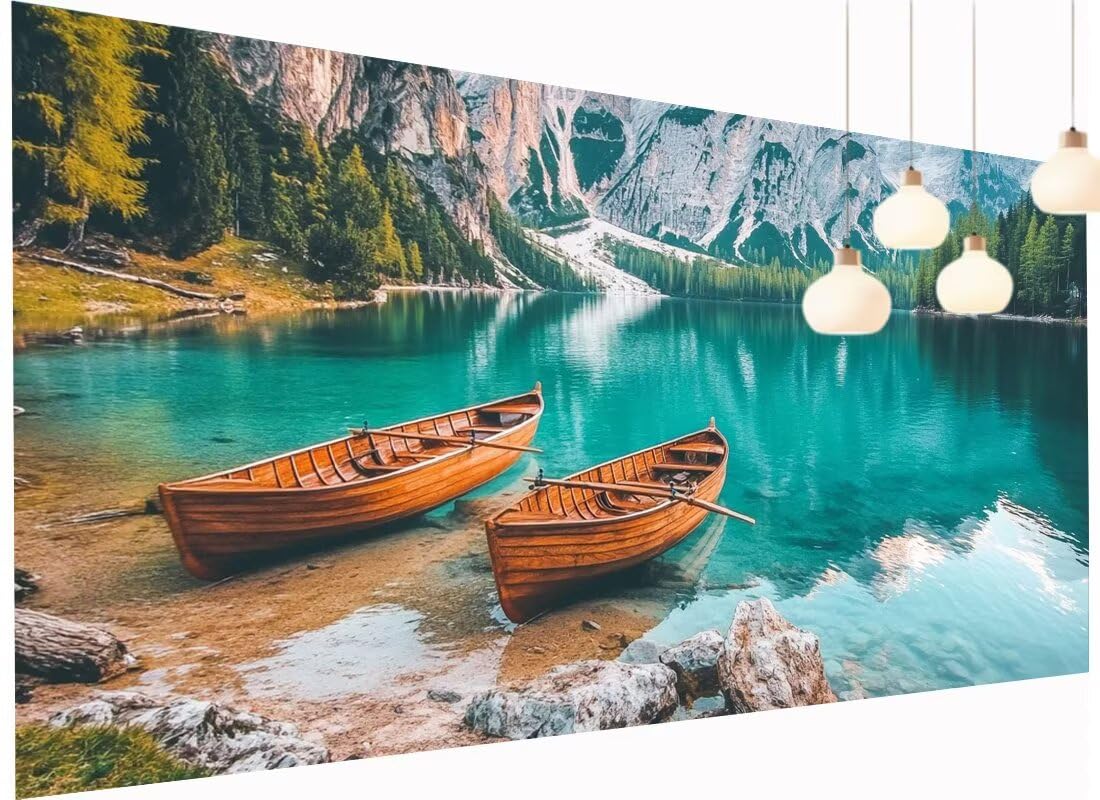 Malarstwo diamentowe XXL 90 x 180 cm, obraz do samodzielnego wykonania, motyw łodzi, zestaw do majsterkowania 5D, dla dorosłych, prostokątne kamienie, haft, sztuka rzemiosła, dekoracja domu, na ścianę