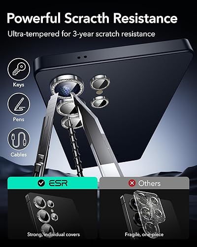 Miniatura 204 de ESR Protector de lente de cámara para Samsung Galaxy S23 Ultra, accesorios para Samsung S23 Ultra, vidrio templado ultrafino resistente a