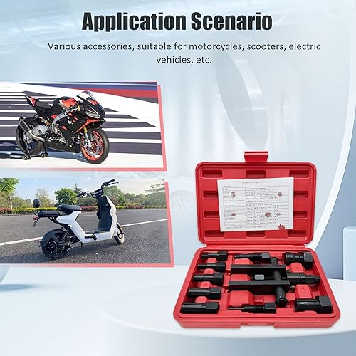 Miniatura 4 de XSTARYE Kit de extractor de rodamientos de motocicleta de 8 a 0.984 in, juego de extractor de rodamientos internos para quitar rodamientos de