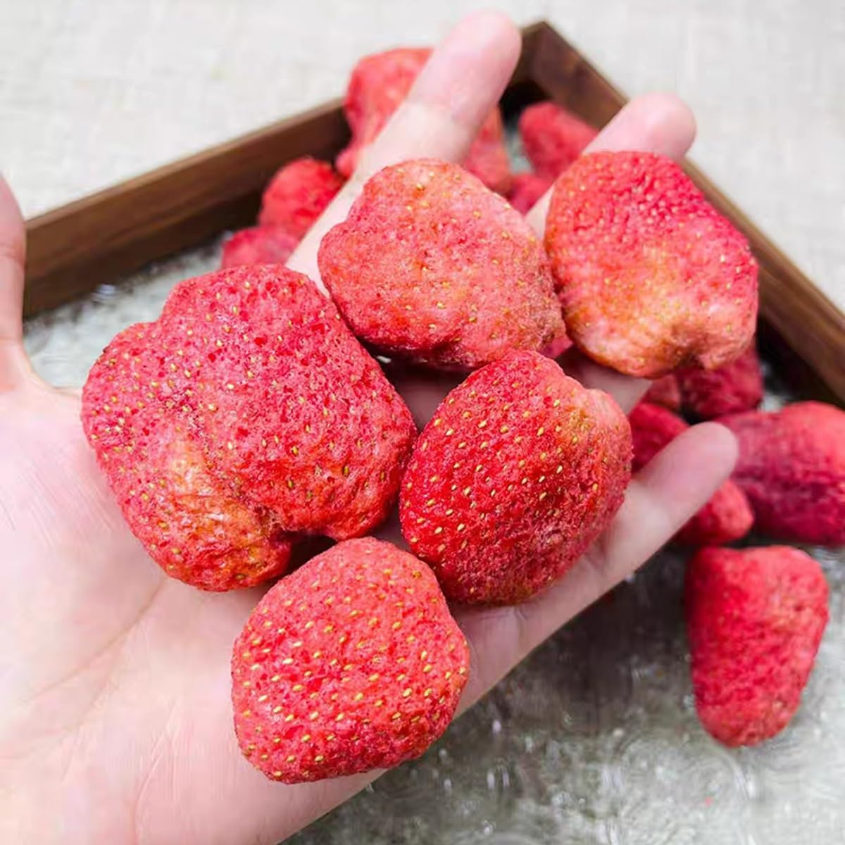 Fresas Enteras Liofilizadas 300g - Fruta Deshidratada Natural Sin Azúcar Añadida Botana Crujiente Para Repostería Yogur