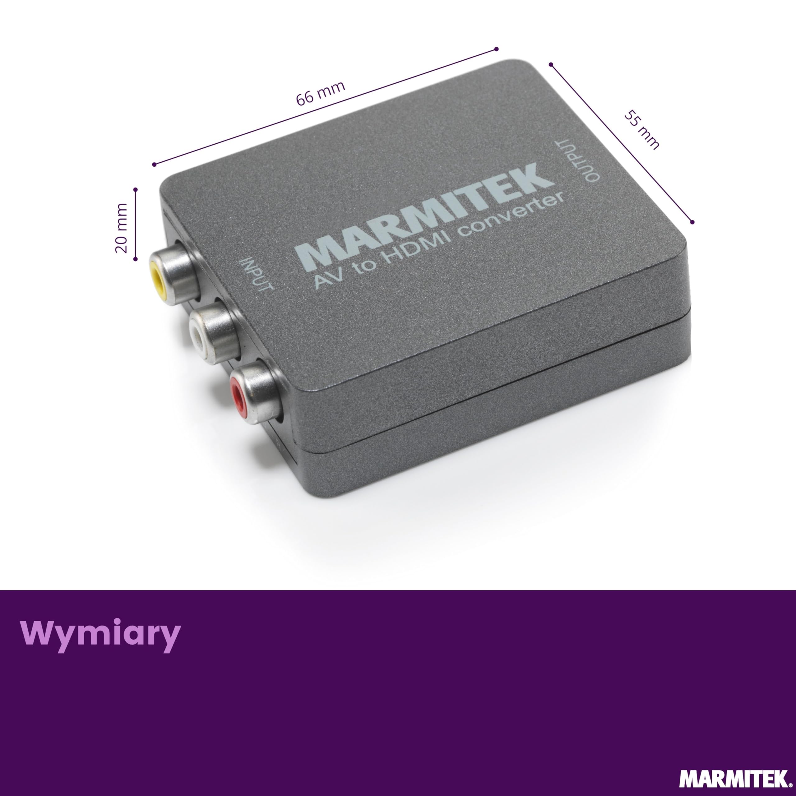 Marmitek Connect AH31 - Konwerter SCART na HDMI RCA AV 1080p | Adapter SCART/RCA AV na HDMI do TV i projektora, 720p/1080p, magnetowid, DVD i stare konsole