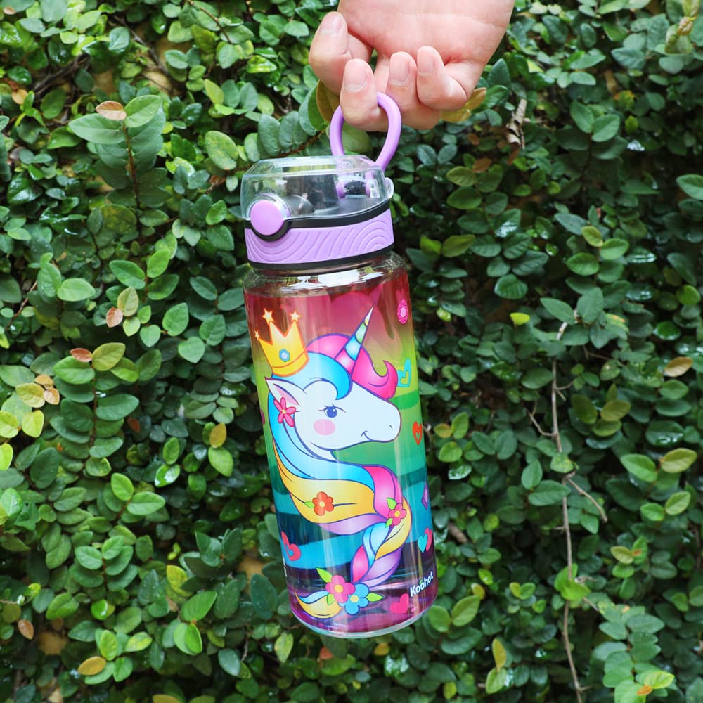 Home Tune Kids Water Bottle - 23oz BPA Free Tritan, Leakproof With Carry Handle (Tiger Design)