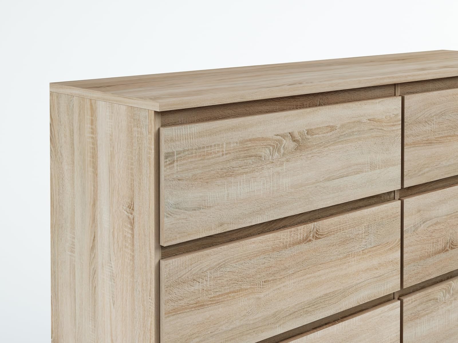 Commode 8 Tiroirs 100 cm - Sonoma - Design Minimaliste - 100x39x101,5 cm - Meuble de Rangement Spacieux pour Chambre, Salon ou Bureau