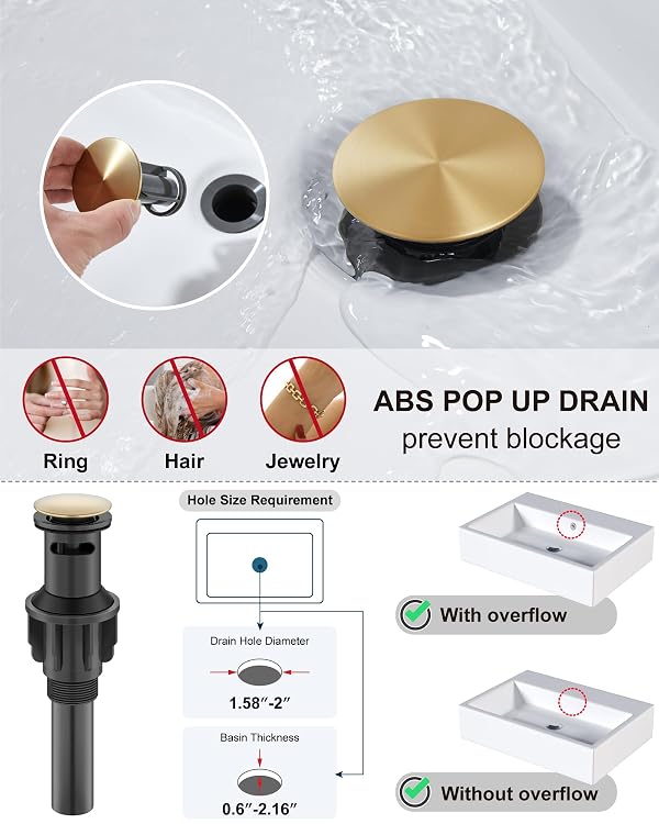 Midanya Waterfall Bathroom Faucet 1 Hole,Brushed Gold by Midanya - Used condition - Image 7