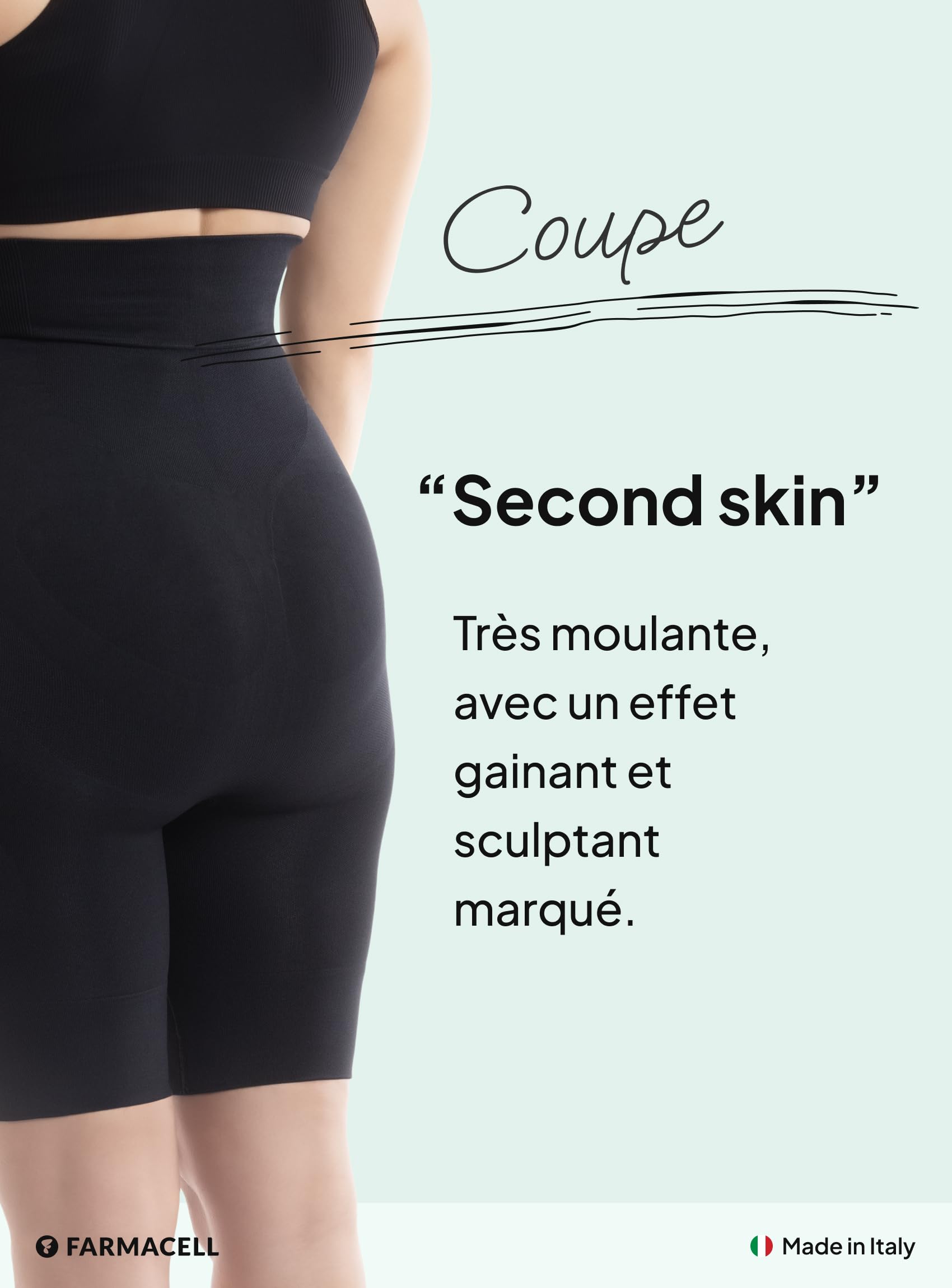 Farmacell Panty Gainant Femme Gaine Ventre Plat Push-Up, Made in Italy, 603