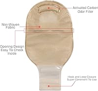 Vista 4 de Carbou - 21 bolsas de colostomía de dos piezas drenables con cierre de 12 pulgadas, cuidado del estoma de ileostomía, corte para adaptarse