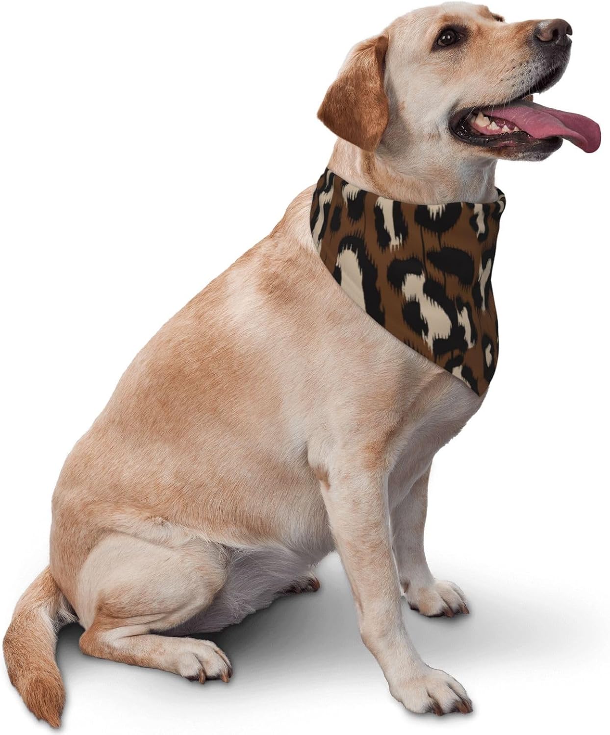 Leopard Print Dog Bandana,Soft Comfortable Pet Triangle Bibs Scarf for Puppy Cats Dogs, Cute Leopard Designs Washable Kerchief Scarf for Dog Lovers (Dark Brown) image 2