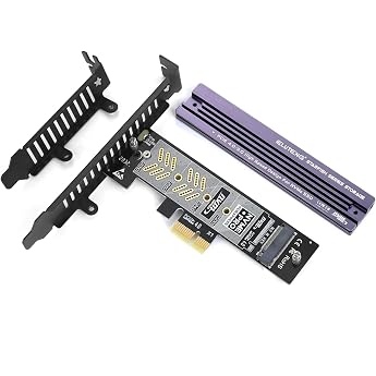 ELUTENG M.2 NVMe to PCIe 4.0 X1 Adapter Card, Aluminum Heatsink Solution, M.2 SSD PCI Express NVMe Adapter Expansion Card for