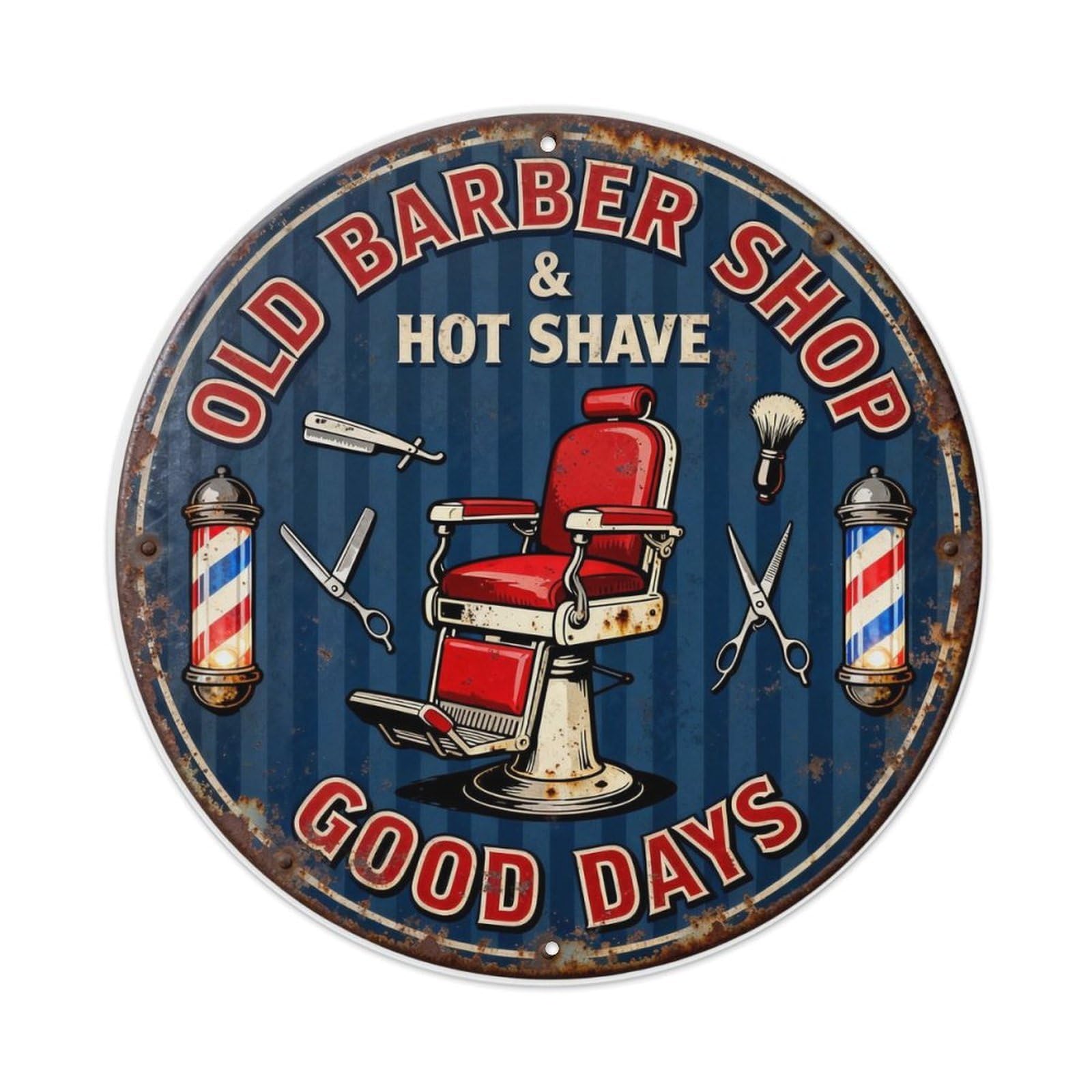 OLD BARBER SHOP Metal Tin Sign Plaque