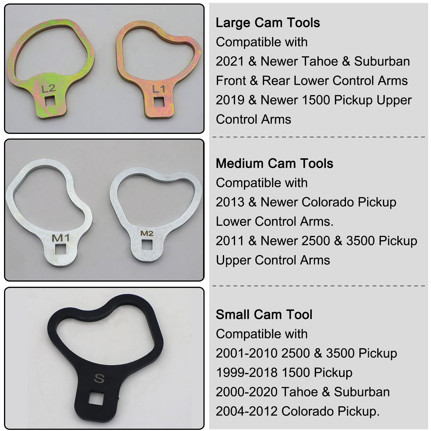 Kit de 6 ruedas compatibles con Chevrolet GMC, 41620 herramientas de sujeción de ajuste de leva con llave de 21 mm/24 mm