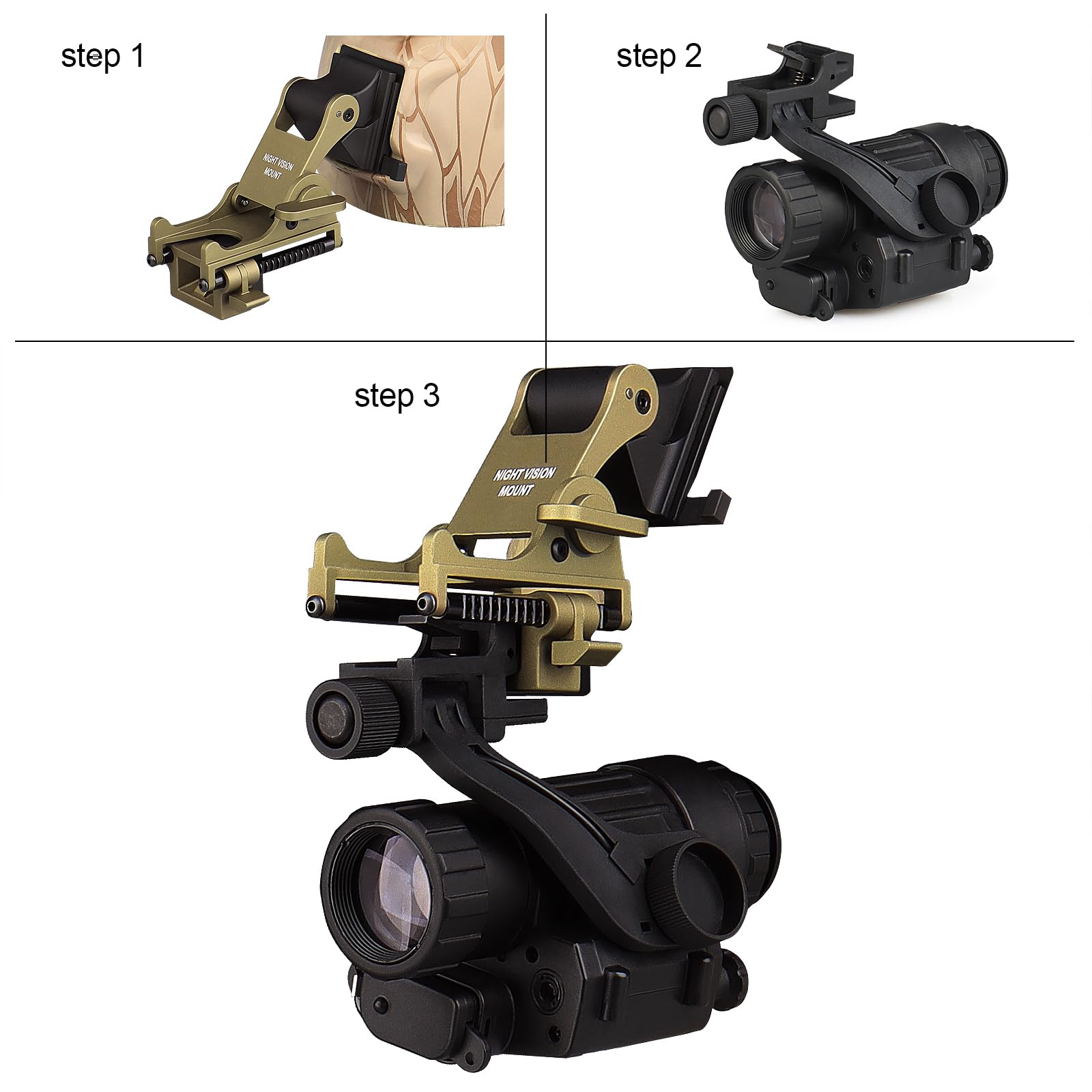 Amazon.com: Metal Helmet Adapter Night Vision Adapter for PVS-14