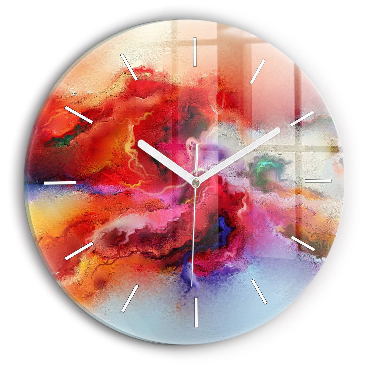 Horloge en verre Wallfluent anti tic-tac avec mécanisme silencieux de 30 cm pour chambre et bureau