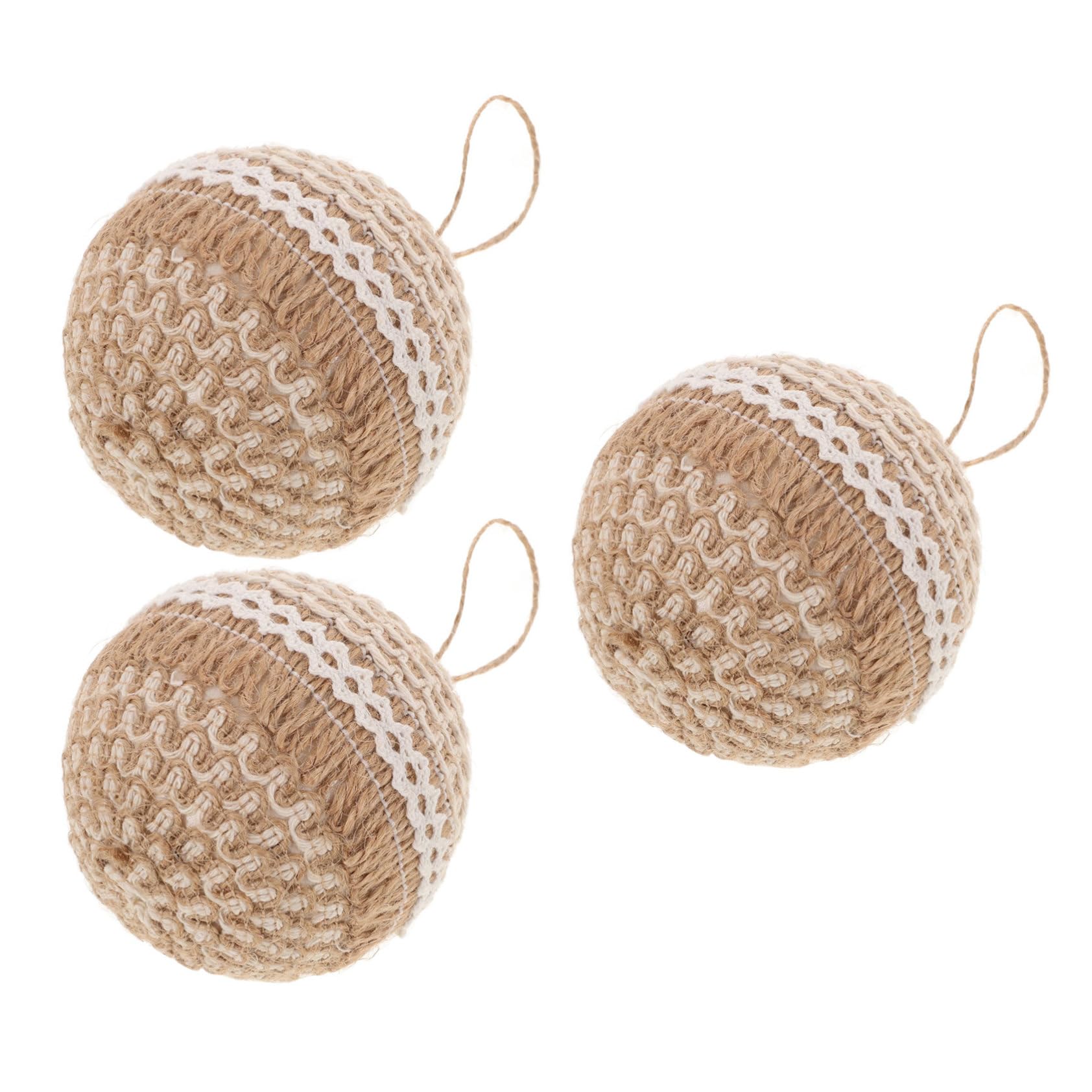 Holibanna Bolas De Navidad De Cuerda Adornos Colgantes para De Navidad De Decoración Festiva para Mesa Y Chimenea 3 Piezas X 4