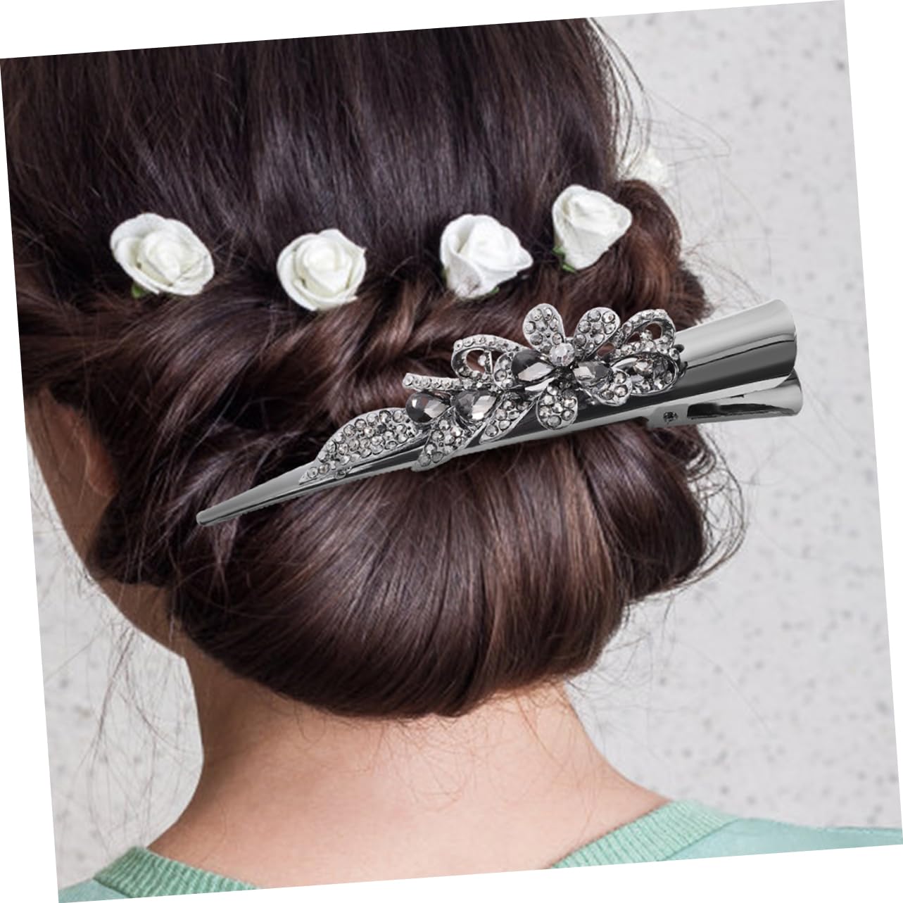 Didiseaon 6 Piezas clip de cuerno de cristal Barrette moda mujer Horquilla cristal fiesta pinzas de cabello pasador de pelo de diamantes de imitación pinzas para el pelo de cocodrilo Flash