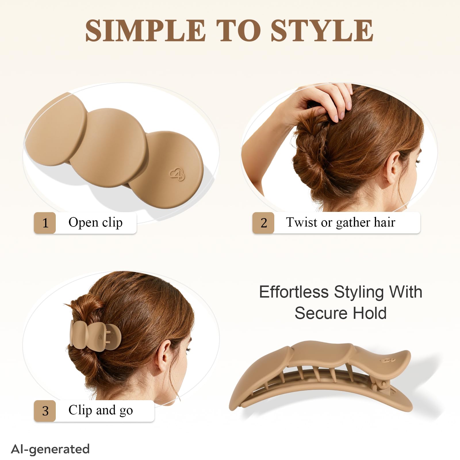 Flat Hair Clips for Women - Claw Clips for Thin Hair -9