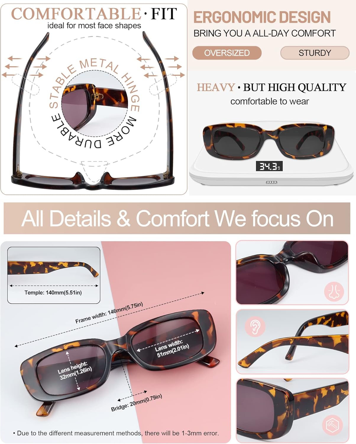 MARE AZZURO Wide Reader Sunglasses Women Fashion Chunky Sun Reading Glasses 1.0 1.25 1.5 1.75 2.0 2.25 2.5 2.75 3.0 3.5 4.0
