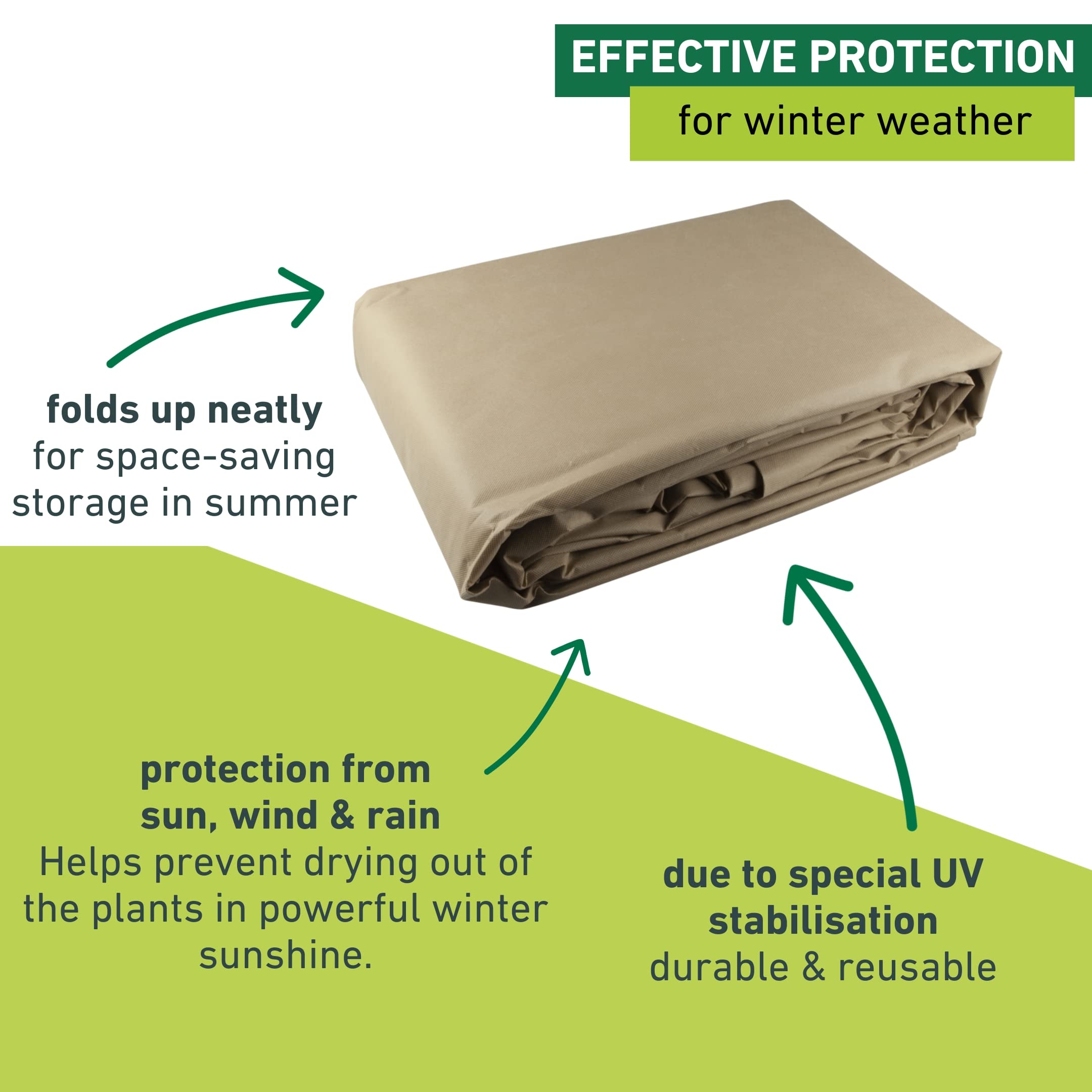 Windhager SUPERPROTECT XXXL, 07438 Vlieskap, thermovlies, tuinvlies, vorstbescherming en bescherming tegen kou voor bomen en planten, winterkap met koord, 3,9 x 3,5 m