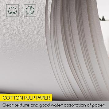 MEEDEN 15X10.2 Cotton Watercolor Paper Block: Cold Pressed, 140lb/300gsm