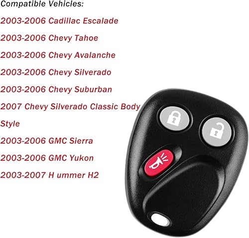 Miniatura 2 de Llavero de coche de 3 botones con control remoto para Chevy Tahoe 2003-2006, Avalanche, Silverado, Suburban / C Adillac Escalade / GMC Sierra, Yukon