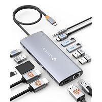 NOVOO Docking Station USB-C 14-in-1, Triplo Display
