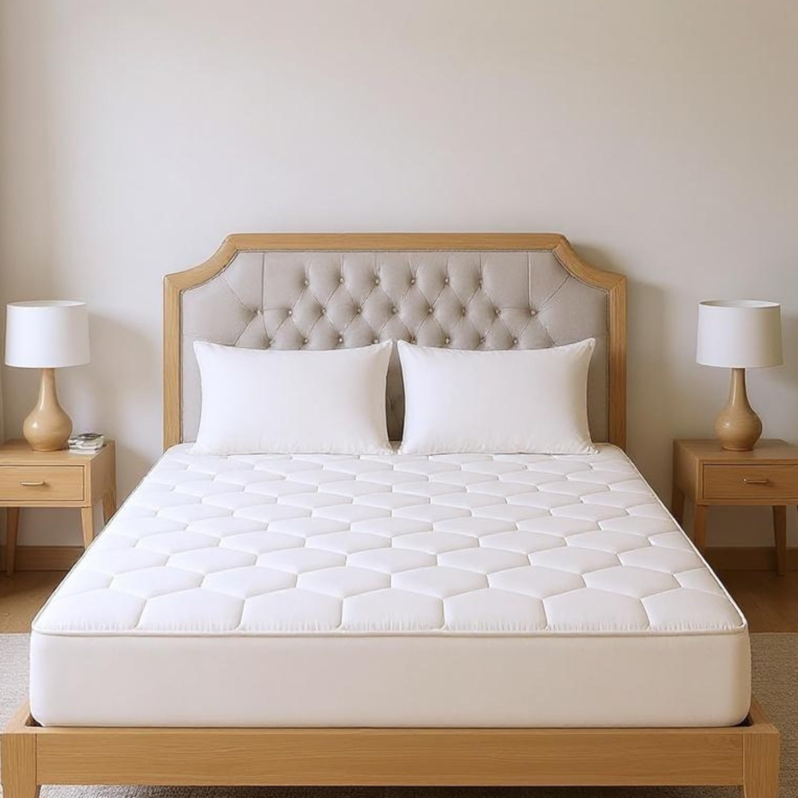 LISTAS Double Mattress Protector – Anti-Allergenic Microfiber Mattress Cover with Extra ...