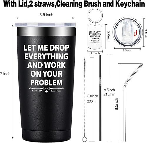 Miniatura 3 de Fufandi Vaso con texto en inglés Let Me Drop Everything para mujer, regalos divertidos de cumpleaños para mujeres, regalos de Navidad para hermana,