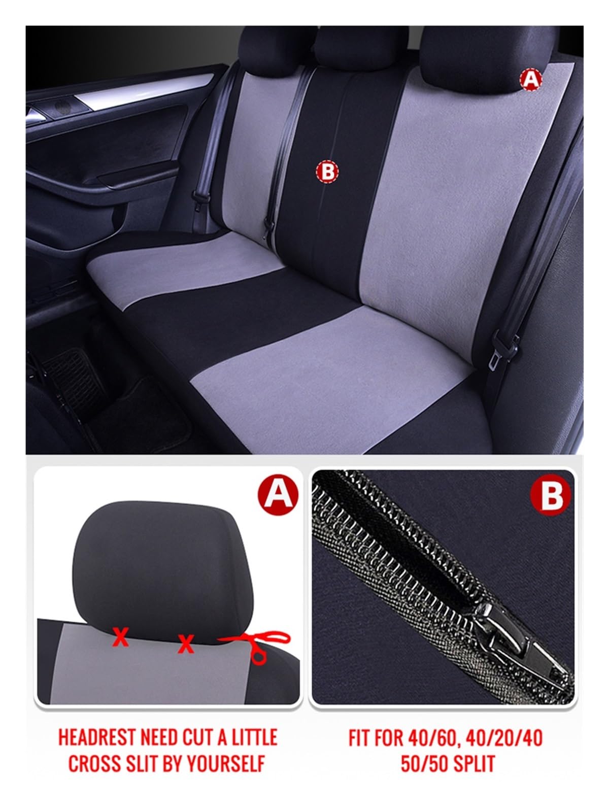 Coprisedili Auto Anteriore Per Citroen C5 Set Di Coperture Complete Per Seggiolino Auto Traspirante Sedile Posteriore Con Cerniera Protezione Universale Per Coperture Lavabile Copri Sedile Auto (Colo