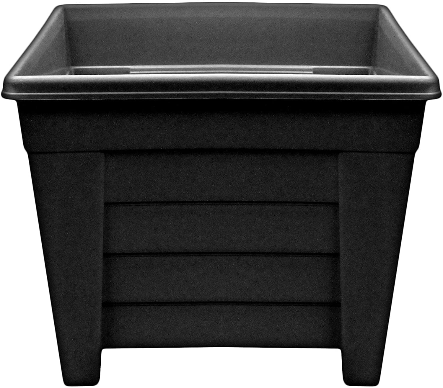 Optimal Products Long Trough/Oval/Square Plant Pot Plastic Planter Indoor Home Outdoor Garden Window Herb Flower Box (38cm Square Planter Ebony, 1)