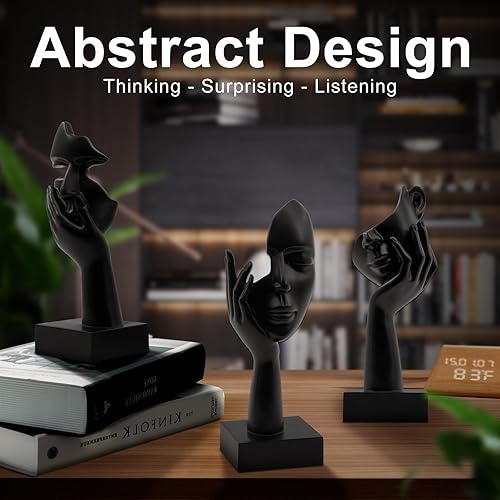 Miniatura 3 de LXURY Estatua de figura para decoración de estanterías, estatua de pensador para decoración de oficina, objetos decorativos modernos de escritorio