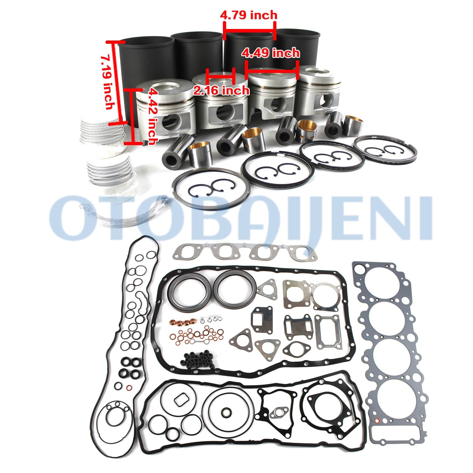 Amazon.com: Otobaijeni 4HL1 Engine Overhaul Rebuild Kit for