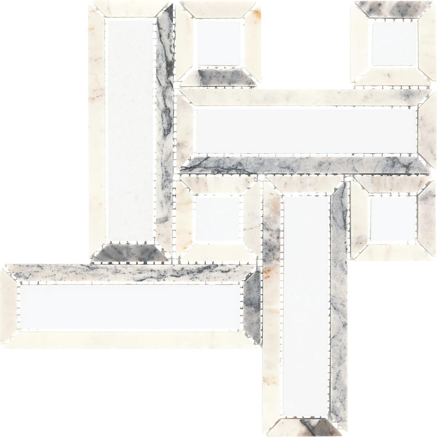 Daltile Gamma 2" Natural Stone Basketweave Wall and Floor Mosaic Tile (10 PC Per Carton) (6.30 SQFT Per Carton)