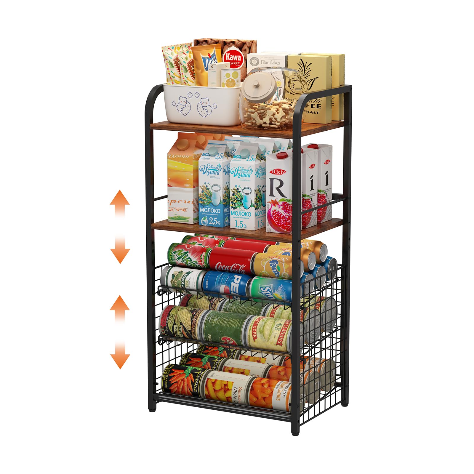 Amazon.com: Zuyachuza Adjustable Can Rack Organizer for Pantry, Snack ...