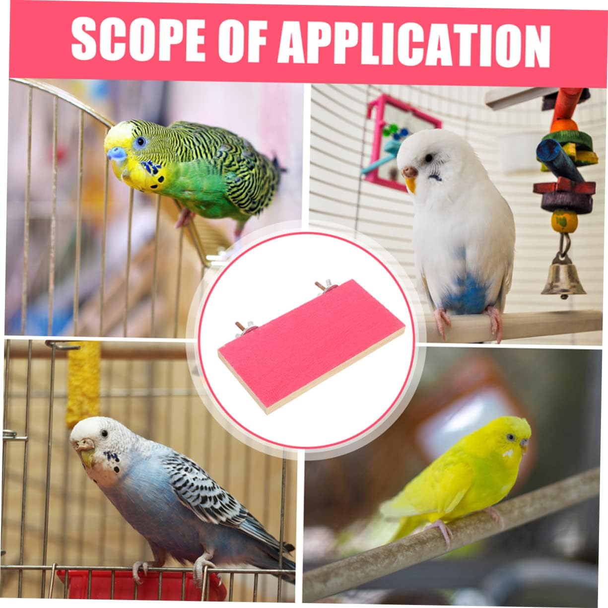 VANZACK 4pcs Pet Rest Station Parakeet Perch Platform Bird Exercise Platform Bird Training Platform Natural Wood Bird Perch Parrot Platform Bird Chewing Toy Cockatiel Stand Pet Bird Toy