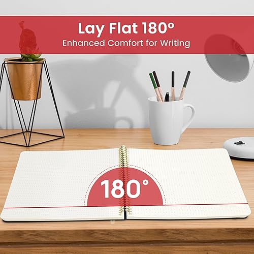 Miniatura 3 de Taja Cuaderno de puntos en espiral, cuadernos de 8.5 x 11 pulgadas para trabajo, diario grande A4 para mujeres y hombres, diario de puntos con