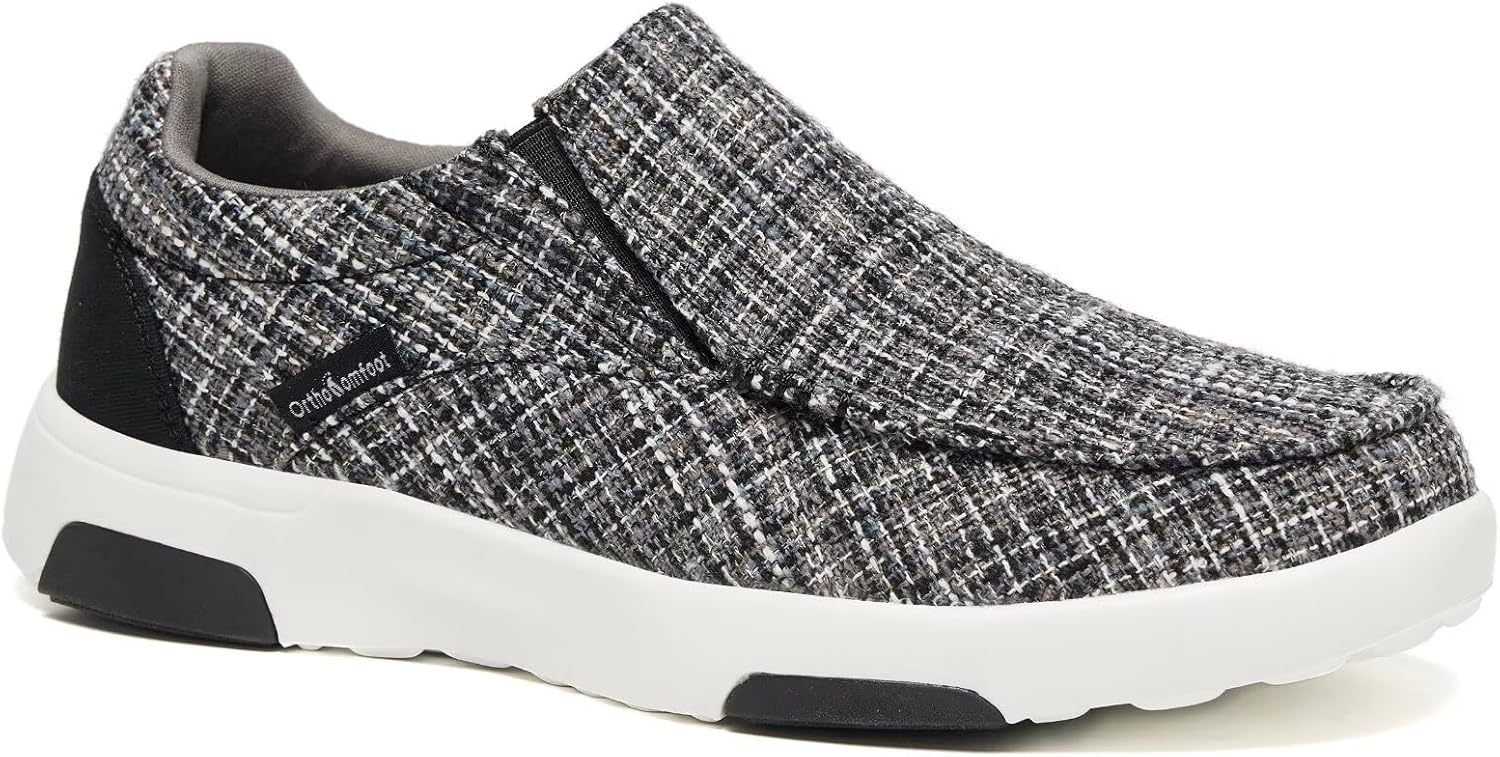 OrthoComfoot Women's Orthopedic Slip-On Loafers Walking Shoes: Comfortable Plantar Fasciitis Loafers with Arch Support for Flat Feet, Casual Orthotic Shoes for Foot and Heel Pain Relief