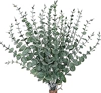 CEWOR 24pcs Artificial Eucalyptus Stems - Realistic Fake Greenery Branches for Wedding Centerpieces, Farmhouse, Spring Easter Home Decor