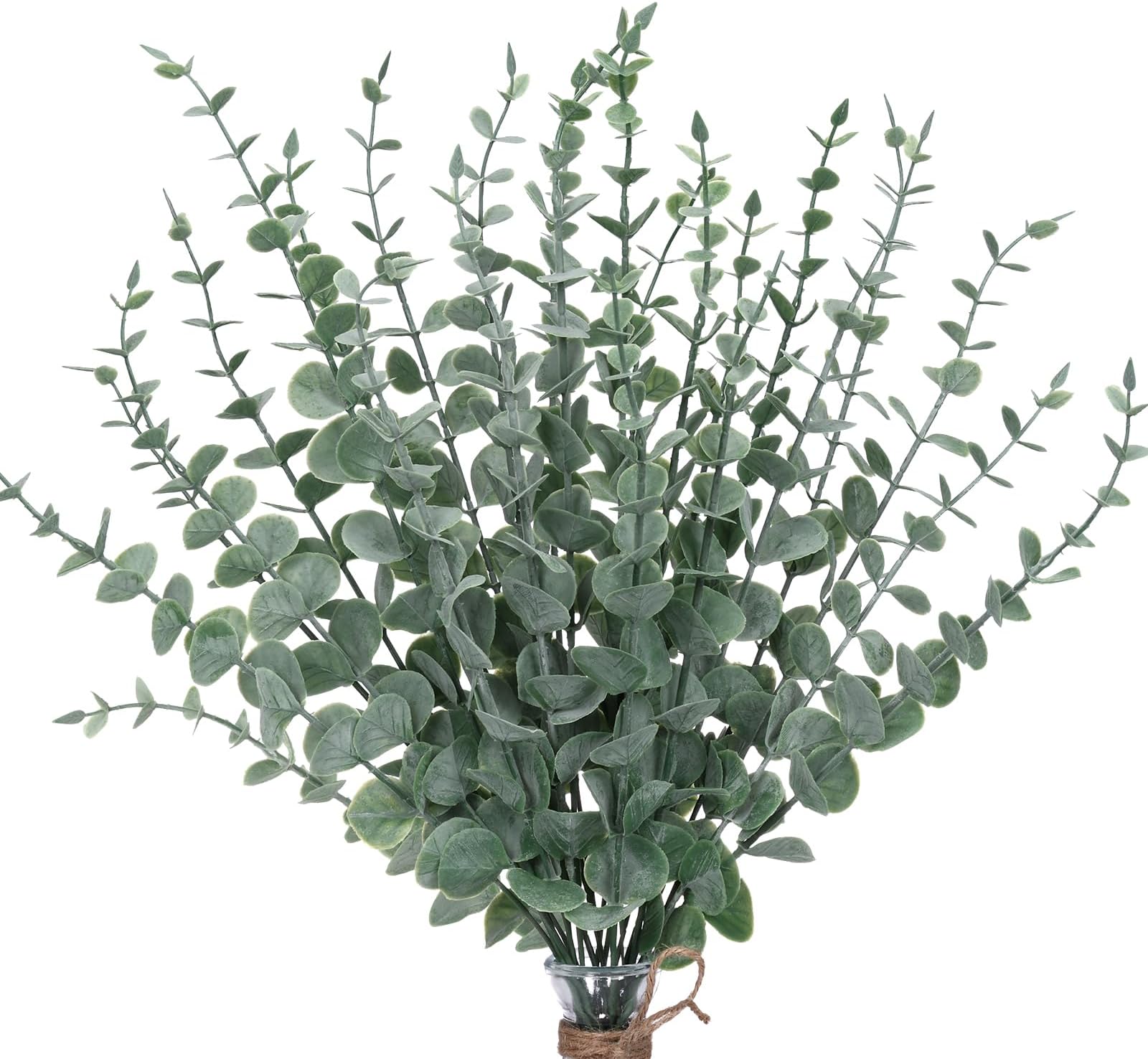 CEWOR 24pcs Eucalyptus Stems Artificial Eucalyptus Leaves Fake Greenery Branches Fake Flowers for Wedding Centerpiece Spring Easter Farmhouse Home Decoration