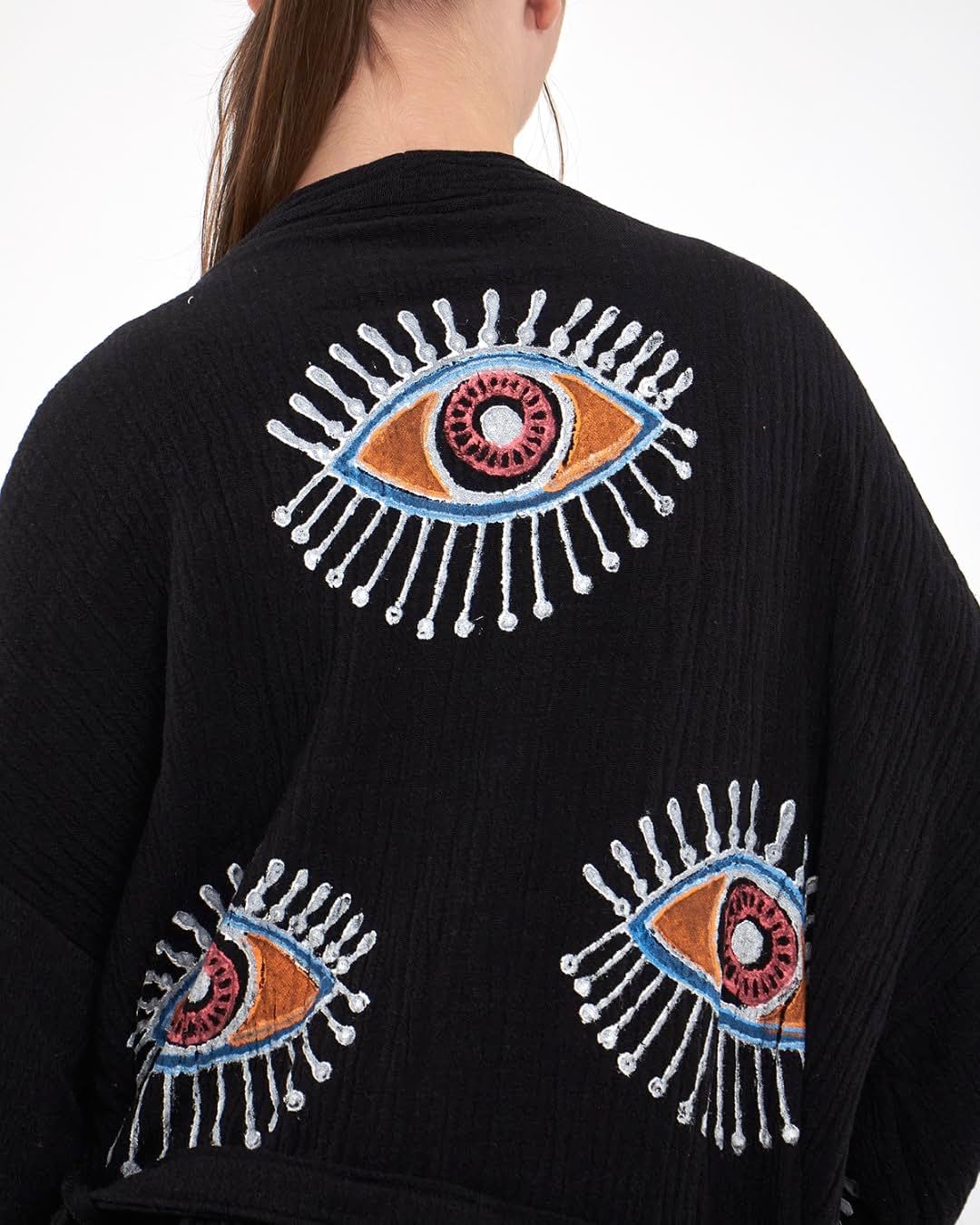 Evil Eye Kimono Robe - Beach Kimono Coverups for Woman - Image 2