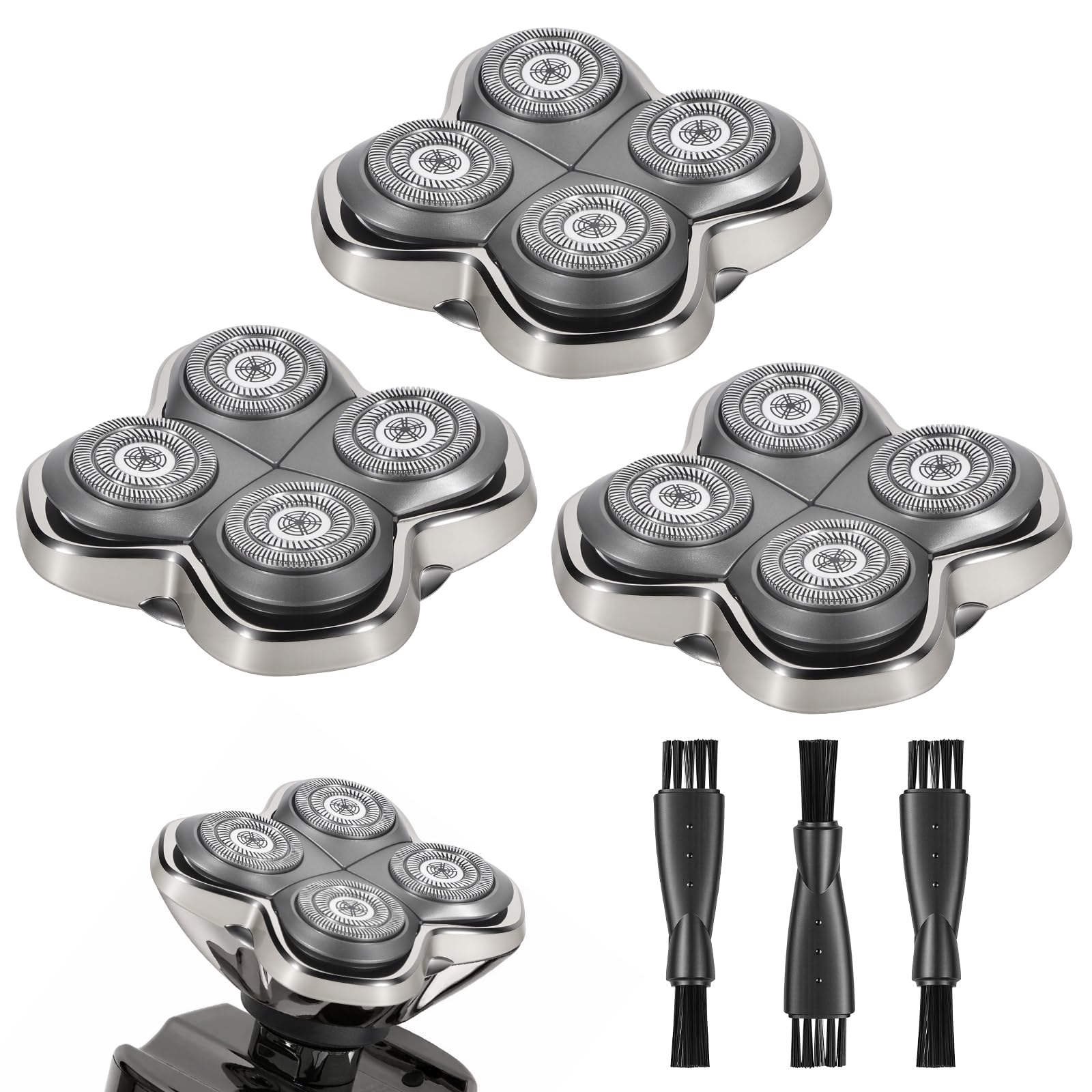 3 Pack Pitbull Shaver Replacement Blade, Replacement Head Floating 4 Heads