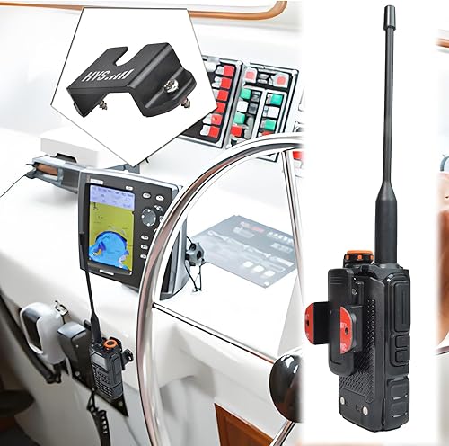 Miniatura 4 de HYS Universal Ham CB RadioAll HT Percha de micrófono con clip para cinturónperilla redonda universal, walkie talkiesradio marina, soporte de clip