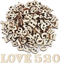 204 Wooden Letters and Wooden Numbers, Wooden Letters (A-Z), Wooden Numbers (0-9), for Decoration, Early Learning, DIY Projects